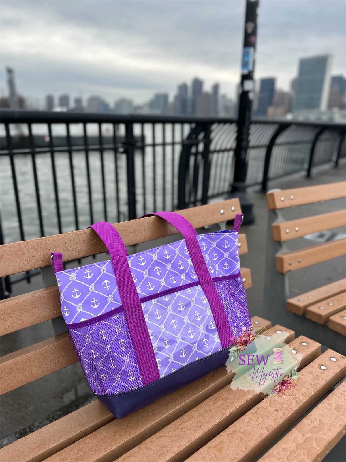 The Eileen Pool Tote Pattern, PDF Printable Pattern, Sewing Pattern, Beach Bag Pattern, For Sewists, For Bagmaking, PDF Sewing File.