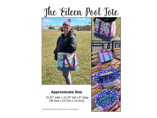 The Eileen Pool Tote Pattern, PDF Printable Pattern, Sewing Pattern, Beach Bag Pattern, For Sewists, For Bagmaking, PDF Sewing File.