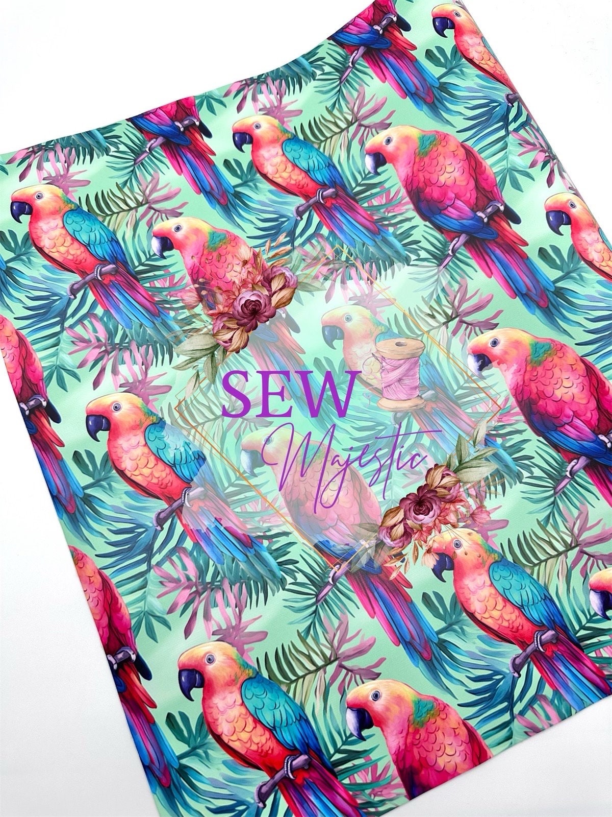 Printed Vinyl Fabric, For Sewing, Bagmaking, Vinyl Fabric, Roll of, Smooth Vinyl, with Canvas Backing, Floral Prints, Animal, Sew Majestic