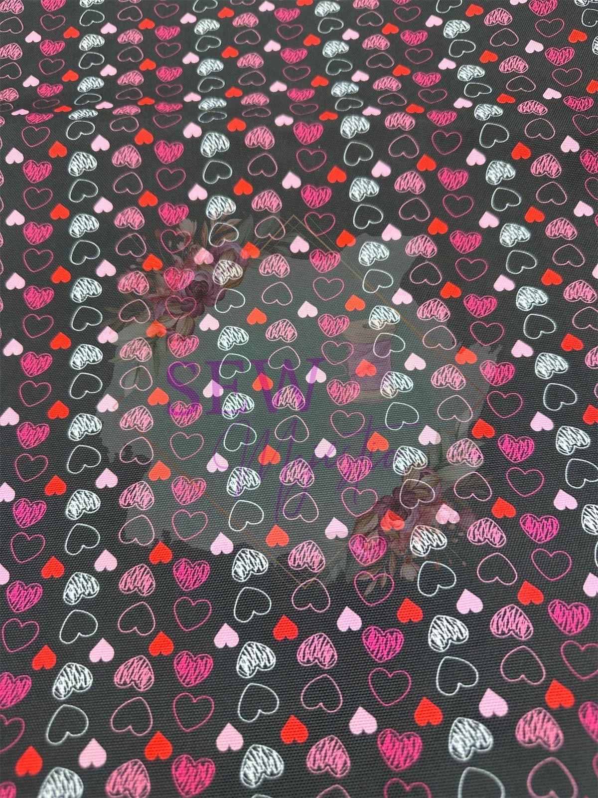 Hearts Fabric, Water Resistant Canvas, for Bagmaking