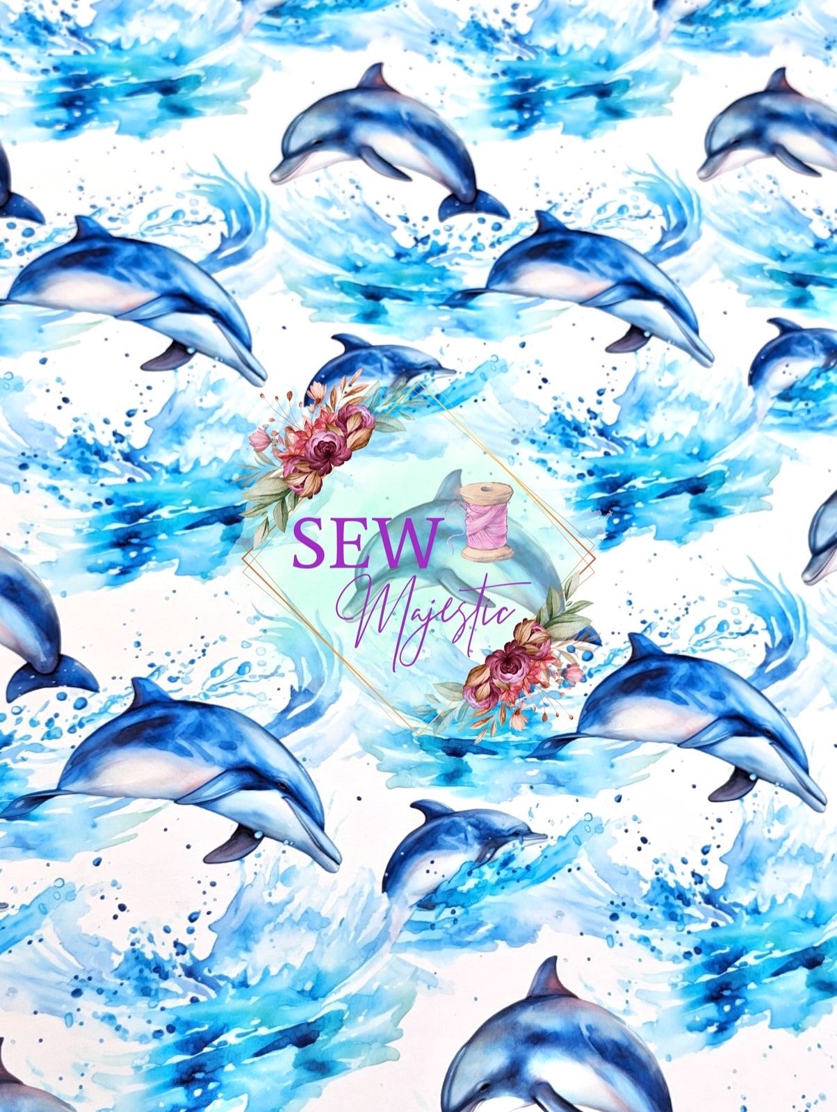 Ocean Themed 18" inch Vinyl Rolls, Turtle Print, Dolphin Fabric, Jelly Fish, Deep Sea, Beach Prints, by Sew Majestic, for Bagmaking,