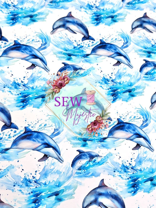 Ocean Themed 18" inch Vinyl Rolls, Turtle Print, Dolphin Fabric, Jelly Fish, Deep Sea, Beach Prints, by Sew Majestic, for Bagmaking,