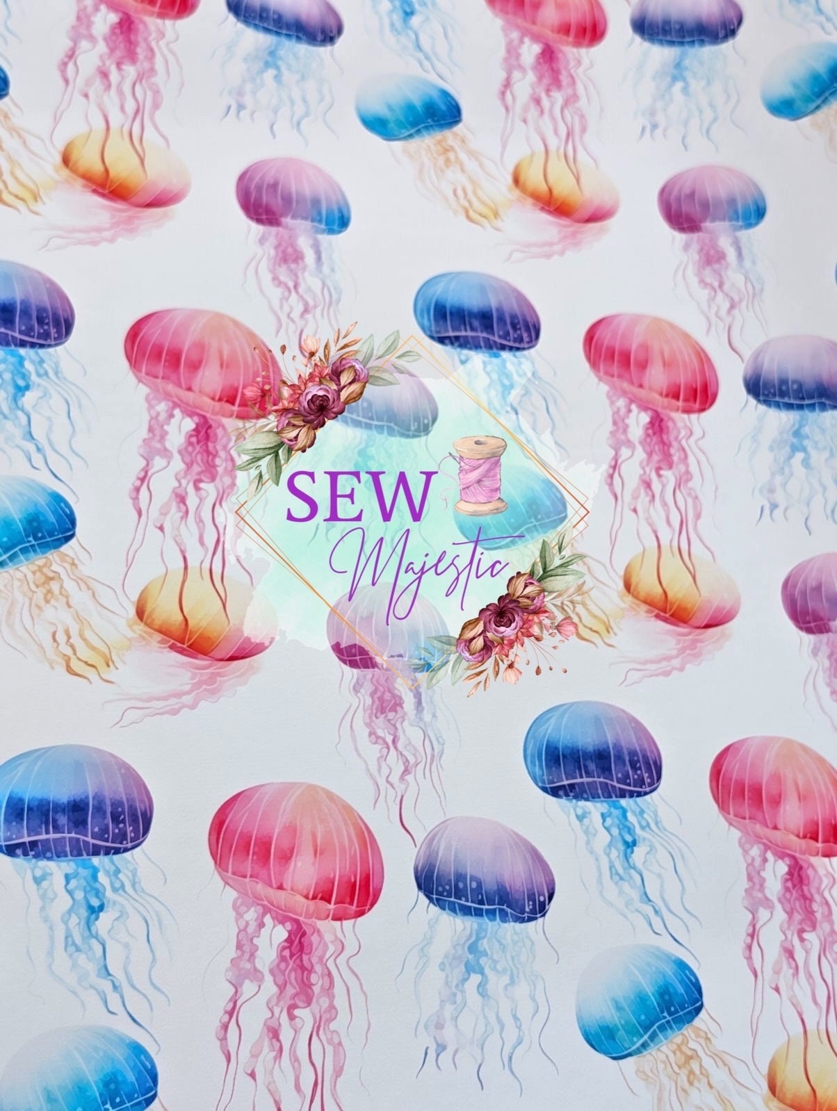 Ocean Themed 18" inch Vinyl Rolls, Turtle Print, Dolphin Fabric, Jelly Fish, Deep Sea, Beach Prints, by Sew Majestic, for Bagmaking,