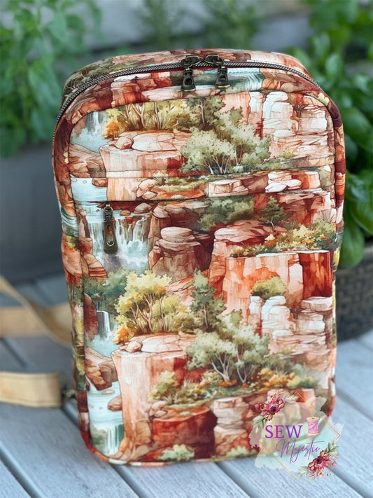 Nature Sling Bag by Sew Majestic, Southwest themed purse, sling backpack, Handmade with Custom Canvas Fabric, Gift for Nature Lover