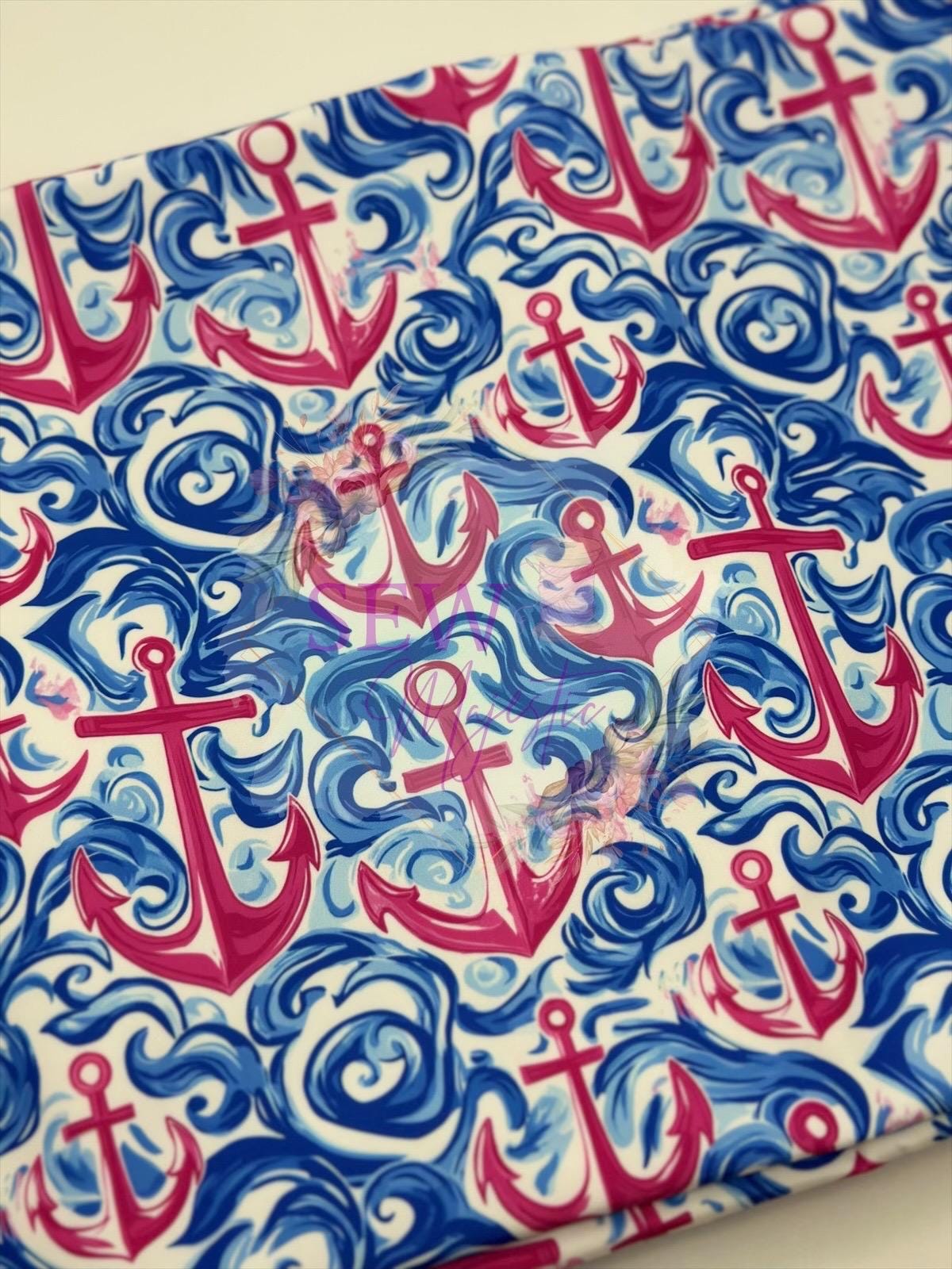 Anchor Majestic Nylon Fabric, Waterproof, By the Yard, For Bagmaking, Bonded Nylon, Summer Themed Sewing Notion, Sew Majestic