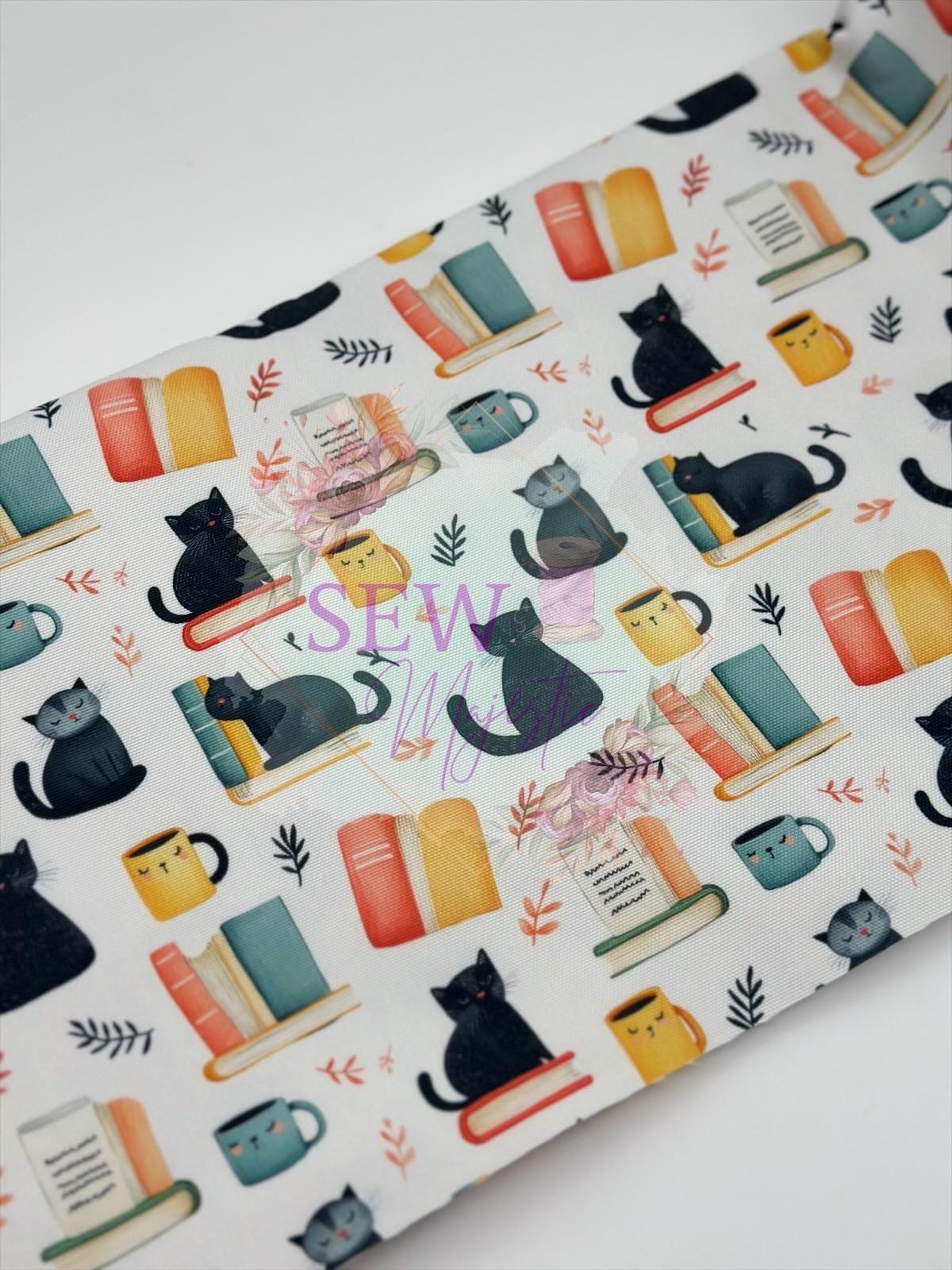 Water Resistant Canvas, By the Yard, Sew Majestic, Waterproof Fabric, Book Fabric, Floral, Cat Themed, Paris Themed
