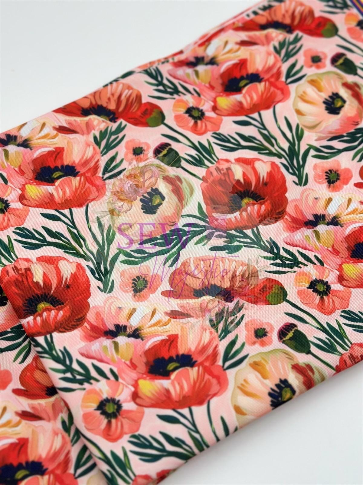 Poppy Water Resistant Canvas, By the Yard, Sew Majestic, Waterproof Fabric