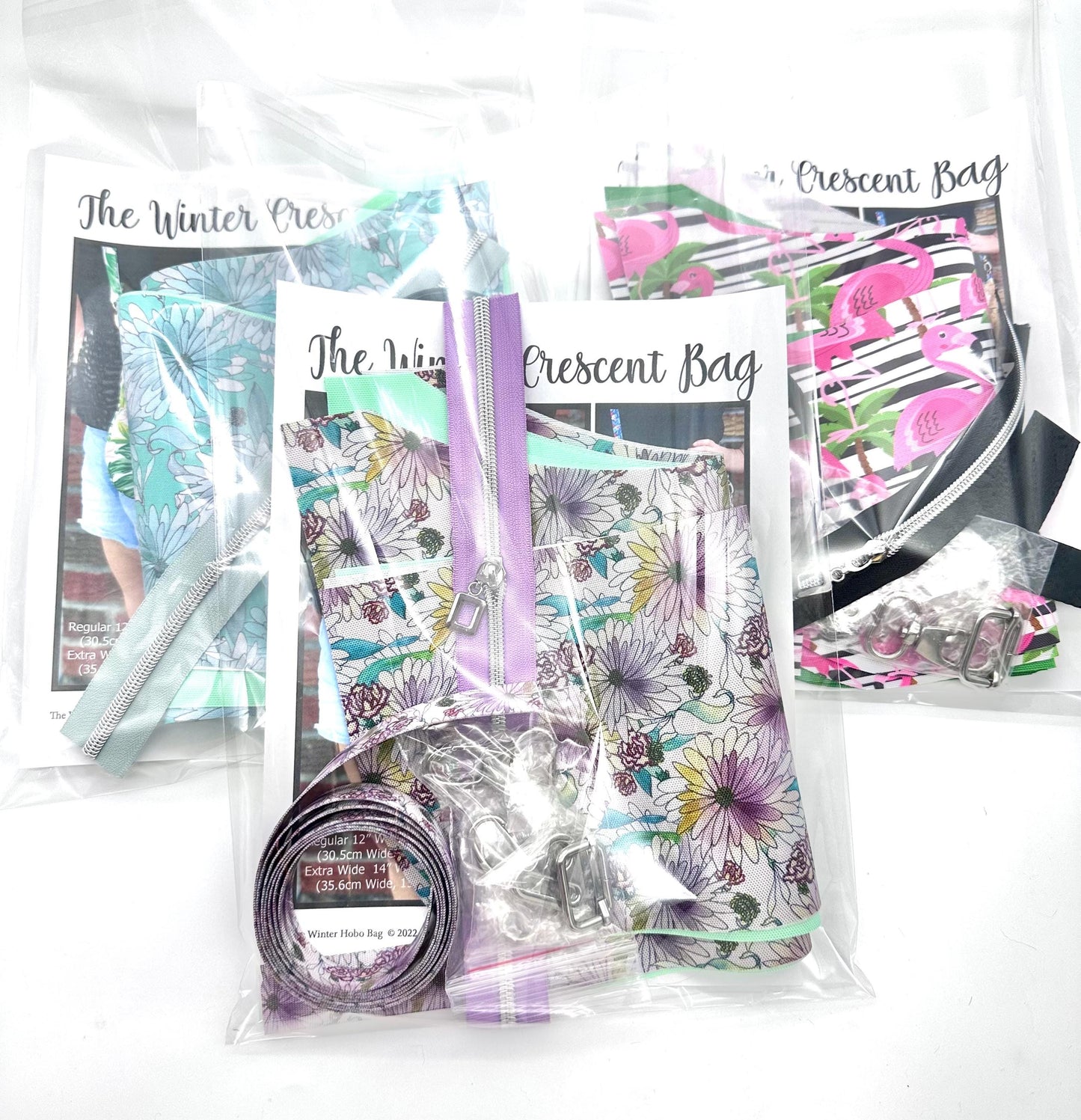 Winter Crescent Bag Kit by Sew Majestic, Hardware supplied, Does NOT include pattern.
