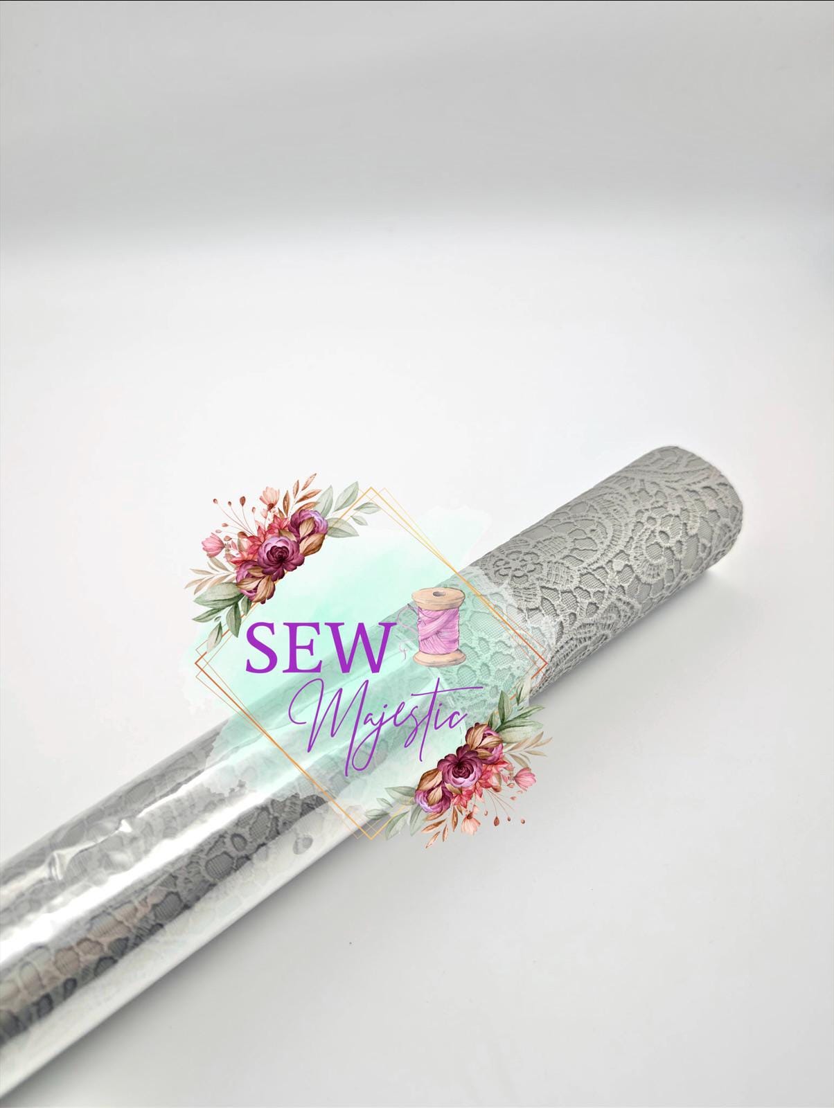 Lace Vinyl, For Sewing, For Bagmaking, Vinyl Fabric, Custom Vinyl, Embossed Vinyl, 18" Roll of Vinyl, Sew Majestic, Faux Leather