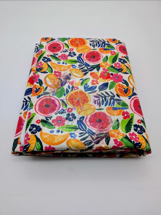 Floral Fruit Majestic Nylon Fabric, By the Yard, Floral Fabric, For Bagmaking, Summer Themed, Waterproof, Sewing, Sew Majestic