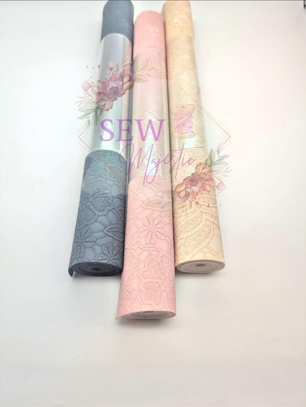 Blooming Embossed Vinyl, For Sewing, For Bagmaking, Vinyl Fabric, Custom Vinyl, Embossed Vinyl, 18" Roll, Sew Majestic, Faux Leather, Floral