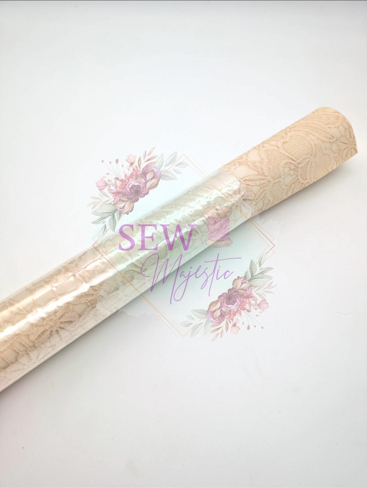 Blooming Embossed Vinyl, For Sewing, For Bagmaking, Vinyl Fabric, Custom Vinyl, Embossed Vinyl, 18" Roll, Sew Majestic, Faux Leather, Floral