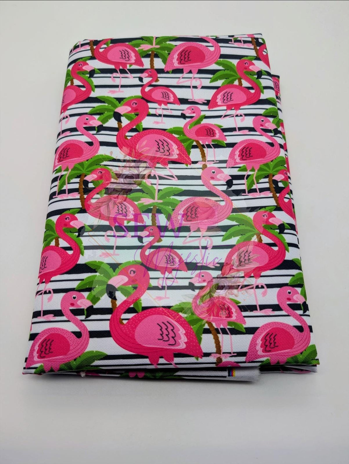 Flamingo Water Resistant Canvas, By the Yard, Flamingo Fabric, Waterproof Canvas, For Bagmaking, Custom Fabric, Tropical, Sew Majestic