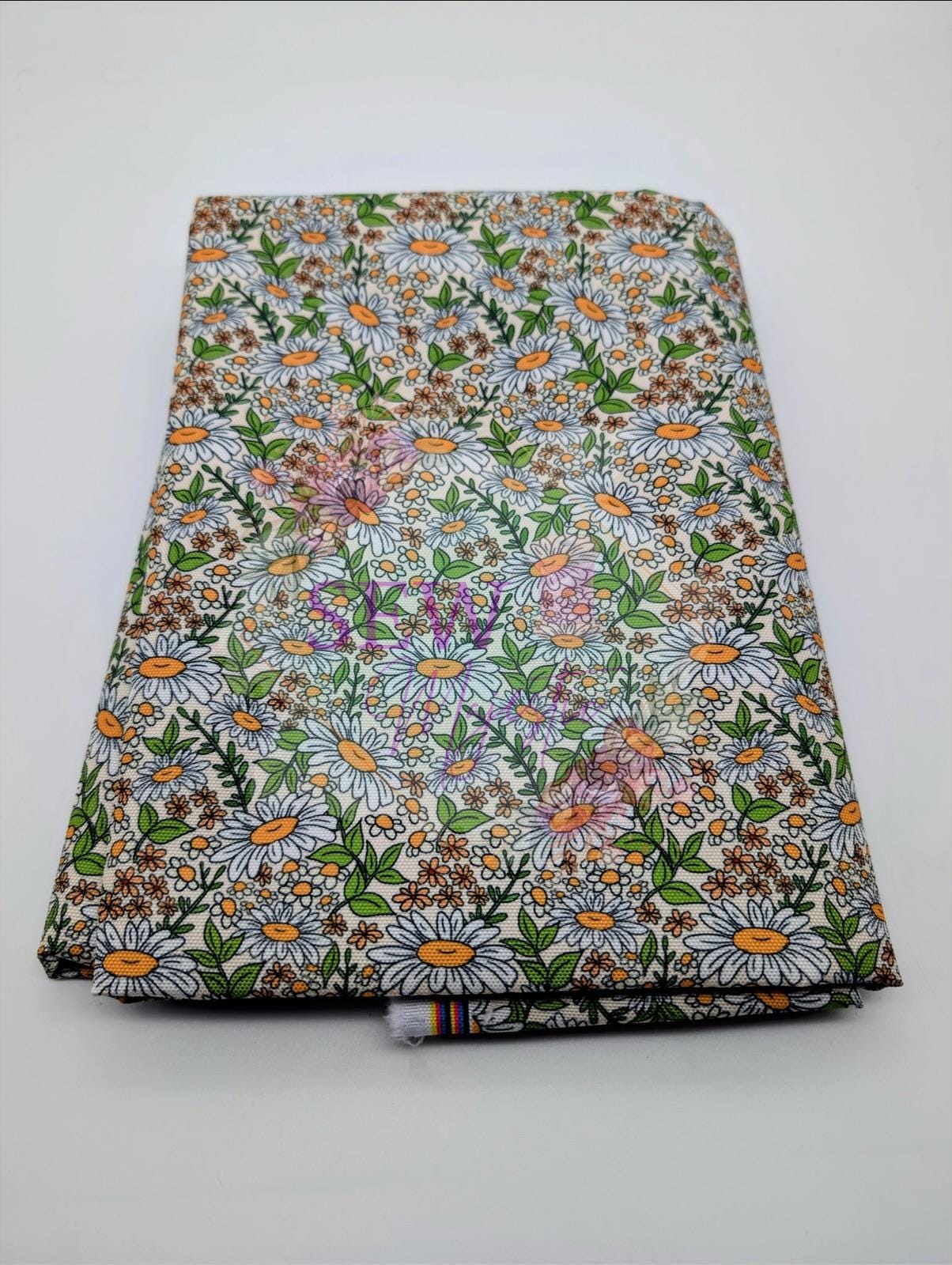 Spring Daisy Water Resistant Canvas, By the Yard, Floral Fabric, For Bagmaking, Vibrant WPC, Sewing, Sew Majestic