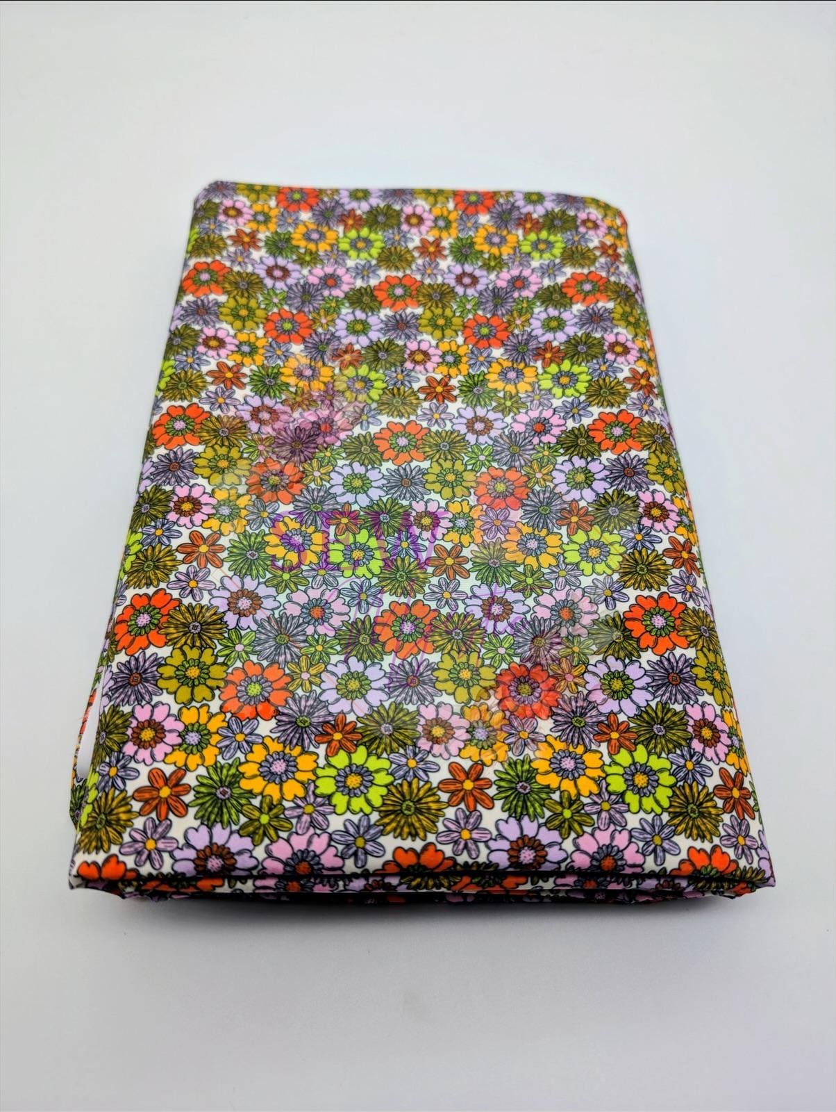 Purple and Green Flower Majestic Nylon Fabric, By the Yard, Floral Fabric, For Bagmaking, Summer Themed, Waterproof, Sewing, Sew Majestic