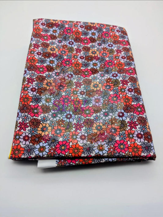 Pink and Orange Flower Majestic Nylon Fabric, By the Yard, Floral Fabric, For Bagmaking, Summer Themed, Waterproof, Sewing, Sew Majestic