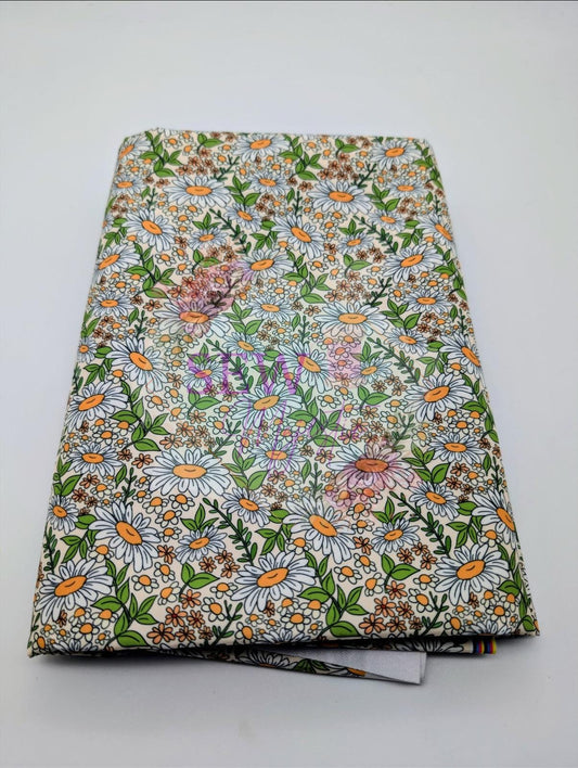 Spring Daisy Majestic Nylon Fabric, By the Yard, Floral Fabric, For Bagmaking, Summer Themed, Waterproof, Sewing, Sew Majestic