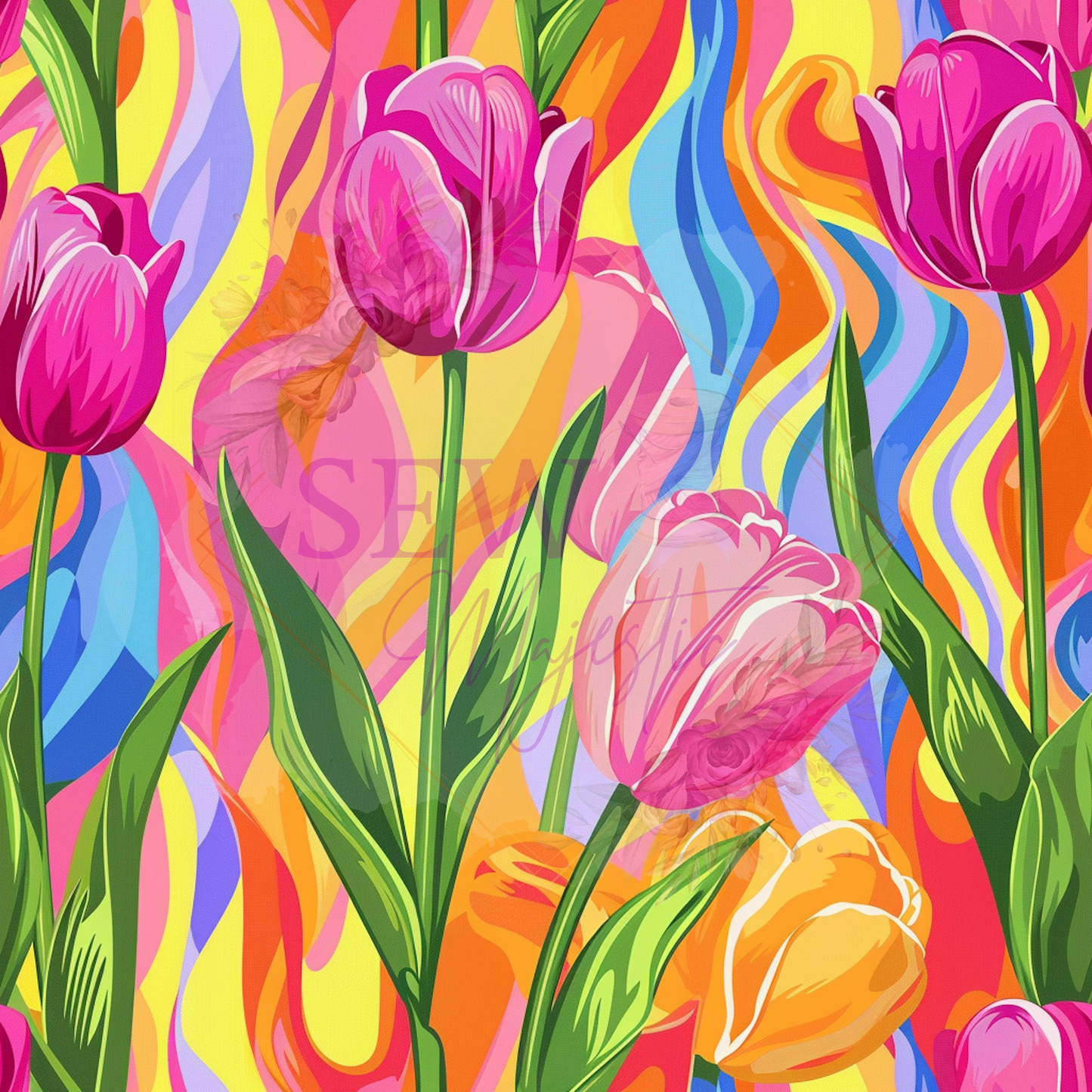 Preppy Tulips Majestic Nylon Base