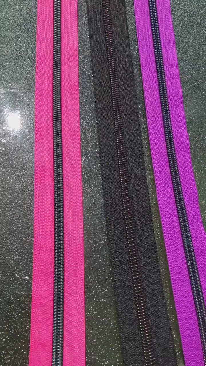 Majestic Tape, Size #5 Nylon Zipper Tape, Sew Majestic, For Bagmaking, Zippers, Nylon Zipper, Pink Zipper, Purple Zipper, Black Zipper