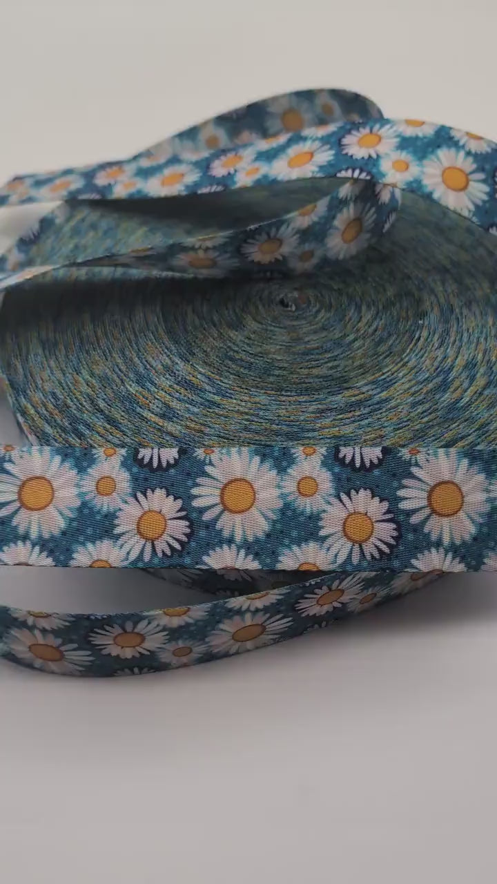 1" or 1.5" Daisy Webbing By the Yard, For Bagmaking, For Straps, By the Yard, Sewing Notion, Sewing Supply, Floral Webbing, Flower Straps