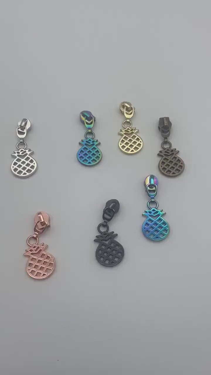 Pineapple Size #5 Zipper Pull for Nylon Zipper Tape, Zipper Pull, Size 5 Zipper, Zipper Charm, Pineapple Zipper Pull, For Bagmaking, Purse