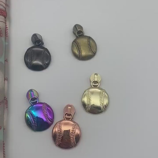Single-Sided Baseball Zipper Pull,  Size #5 Zipper Pull, for Nylon Zippers, Exclusive to Sew Majestic, Sport Zipper Pull, Sewing Notion