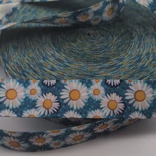 1" or 1.5" Daisy Webbing 5 Yards, For Bagmaking, For Straps, By the Yard, Sewing Notion, Supply, Floral Webbing, Flower Straps, Sew Majestic