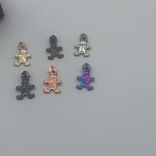 Gingerbread Men Zipper Pulls, Size #5 Zipper, Exclusive to Sew Majestic, Christmas Zipper Pulls, For Nylon Zipper Tape, Sewing Notion