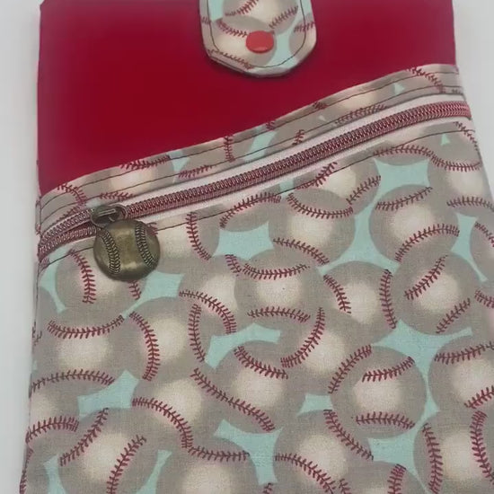Baseball Book Sleeve, Book Sleeve with pocket, E-Reader Case, Gift for Teacher, Gift for Baseball Coach, Tablet Cover, Sew Majestic