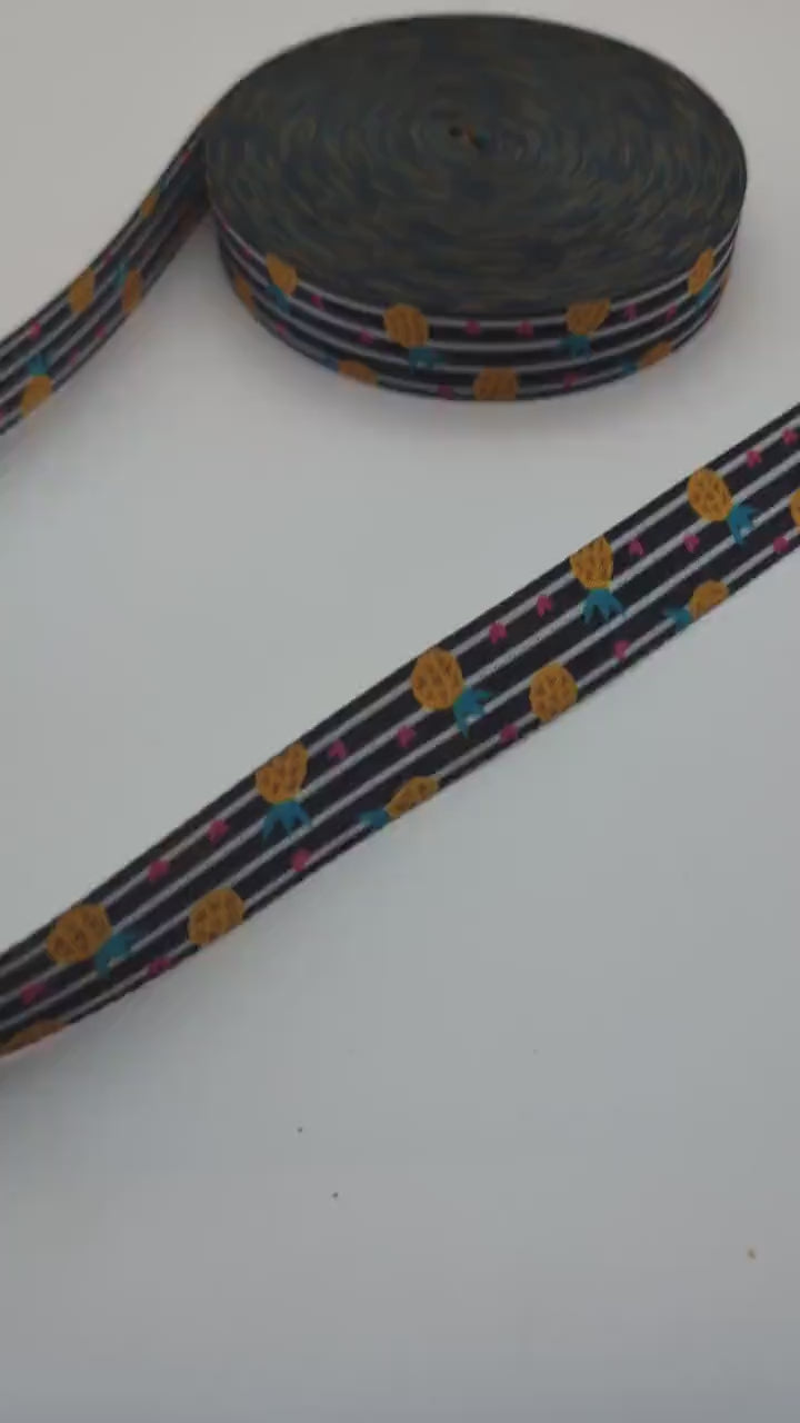 1" Pineapple Stripes Webbing 5 Yards, For Bagmaking, For Straps, By the Yard, Sewing Notion, Sewing Supply, Pineapple Webbing, Sew Majestic