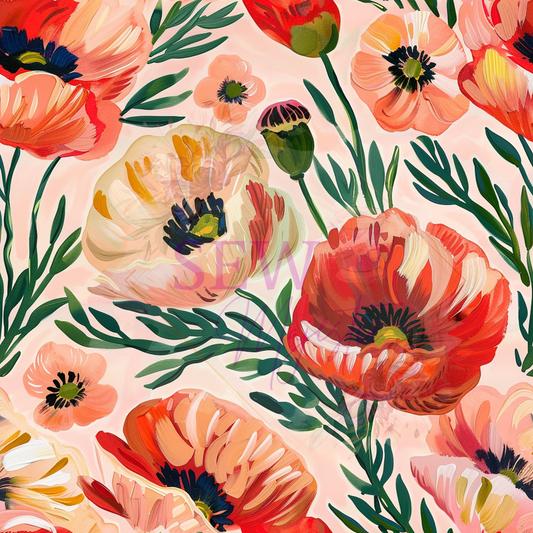 Water Color Poppies Majestic Nylon Base